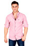 Men's Pink Lycra Snap Fastener Double Pocket Shirt with Stitching Detail 2300419 - 2