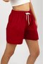 White String Elastic Loose Cut Women's Shorts - Woven Cotton, Unprinted - 8