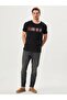 Men's Black Written Short Sleeve Crew Neck T-Shirt 012218414561430000