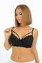 Women's Black Large Size Cross Band Detailed Lace Underwire Bra 4700014-tracy - 5