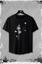Women's Oversize Butterfly Floral Printed Short Sleeve T-Shirt - 2