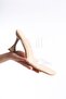 Nude Transparent Banded Champagne Heeled Slippers - 4