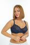 Women's Navy Blue Lace Wired Minimizer Shaping Bra 4676002-camilia - 6