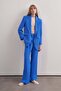 Blue Premium Helena Oversize Set - High Waist Jacket with Palazzo Trousers and Padded - 5