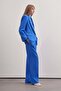 Blue Premium Helena Oversize Set - High Waist Jacket with Palazzo Trousers and Padded - 3
