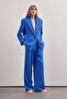 Blue Premium Helena Oversize Set - High Waist Jacket with Palazzo Trousers and Padded - 4