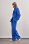 Blue Premium Helena Oversize Set - High Waist Jacket with Palazzo Trousers and Padded - 7