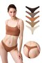Women's Cotton and Stretch Ribbed Knit Bodysuit Thong Panties 5-Pack-2 - 3