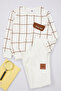 Ecru*001 Boy's Transitional -Light Color Block Crew Neck Knit Top-Bottom Set TKDAW25AU00078 - 2