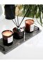 Black Marble Decorative Presentation Stand, Decorative Engagement Promise Tray 40x15 Cm with Gold Handle