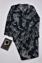 Anthracite Shirt Collar Tiger Patterned Viscose Woven Pajama Set Tbbaw25Ai00007 - 2