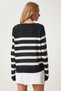 Women's Navy Blue Striped Comfortable Knitwear Blouse Fn03306 - 7