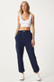 Women's Navy Blue Stripe Detailed Knitted Sweatpants An00208 - 2