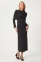 Women's Anthracite Carmen Collar Long Knitwear Dress Fn03325 - 6