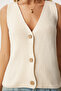 Women's Cream V-Neck Knitwear Vest Yy00221 - 4