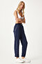 Women's Navy Blue Stripe Detailed Knitted Sweatpants An00208 - 3