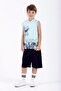 Boy's Blue Trex Printed Hooded T-Shirt