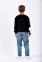 Crew Neck Long Sleeve Pocket Detailed Sweat Black Color Boy's Sweatshirt - 4