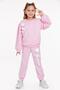 Rose Detailed Elastic Cuffed Powder Color Girls' Tracksuit Set - 3