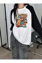 تي شيرت أبيض مطبوع بأكمام طويلة من Spider Cat Reglan