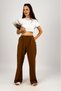 Women's Cotton Linen Pocketed Loose Fit Oversize Palazzo Trousers Brown - 2