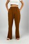 Women's Cotton Linen Pocketed Loose Fit Oversize Palazzo Trousers Brown - 6