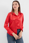 3964 Lightly Flowing Satin Shirt - Claret Red
