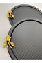 2'Li Butterfly Round Black Tea and Coffee Presentation Tray, Decorative Serving Tray 22cm Single - 2