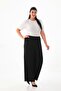 Black Large Size Lycra Sendy Fabric STRETCH COMFORTABLE FABRIC PANTS 3076 - 3