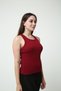 BurGundy Halter Neck Corded Tank Top - Comfortable and stylish Women's Top for Daily Use - 2