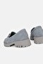 WOMEN'S GREY SUEDE GENUINE NATURAL LEATHER SIZE 36-41 BUCKLED LOAFERS - 4