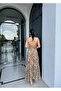Leopard Patterned Strappy Chiffon Dress - 6