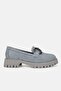 WOMEN'S GREY SUEDE GENUINE NATURAL LEATHER SIZE 36-41 BUCKLED LOAFERS - 2