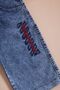 Boy's Blue Text Embroidered Belted Jean Shorts 16104 - 3