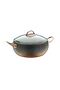 3141 - 2 Pieces, Biogranit, Heat Resistant Lid, 34X12 cm - 10.5 Liters - Copper Body, Copper Detail - 2