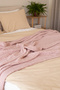 Double Pique Bedspread 4 Layers Muslin Cotton Double Sided Pink 220X240 cm - 7