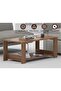 Modern Coffee Table with 2-Tier Storage, Truffle Davos Oak - Durable & Space-Saving - 3