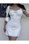 Women's Ayrobin Fabric Chest Gathered Mini Dress - 3