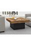 Modern Square Coffee Table - Dark Hunton Oak, Black - Durable, Stylish, Space-Saving - 4