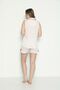 Women's White Front Buttoned Sleeveless Shirt Collar Summer Pajama Set with Shorts - 3