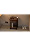 Modern Night Stand with USB Ports, Storage Shelves, and Drawer - Truffle Davos Oak/Black - 3