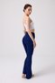Navy Blue High Waist Double Pocket Spanish Leg Women's Leggings - 3