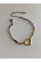 Steel Silver Gold Mix Color Heart City Bracelet - Does Not Tarnish -