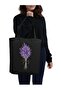 Black Canvas Thick Lavender Design Lavender, Tote Bag, Cloth Bag, Canvas Bag, Shopper Bag - 3