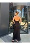 Black Strap Collar Stylish Maxi Dress - 5