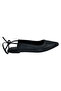 Genuine Leather Plain Black Women's Ballerinas - 5