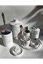 Marble Look Bathroom Set Trash Can, Toilet Brush, Tray, Soap Dish, Cotton Holder, Faucet Holder - 2