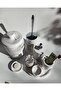 Marble Look Bathroom Set Trash Can, Toilet Brush, Tray, Soap Dish, Cotton Holder, Faucet Holder - 4