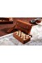 Handmade Magnetic Wooden Chess Set with Custom Leather Case, Portable Solid Wood Foldable - 6