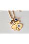 Rose Color Big Clover Steel Necklace - 4